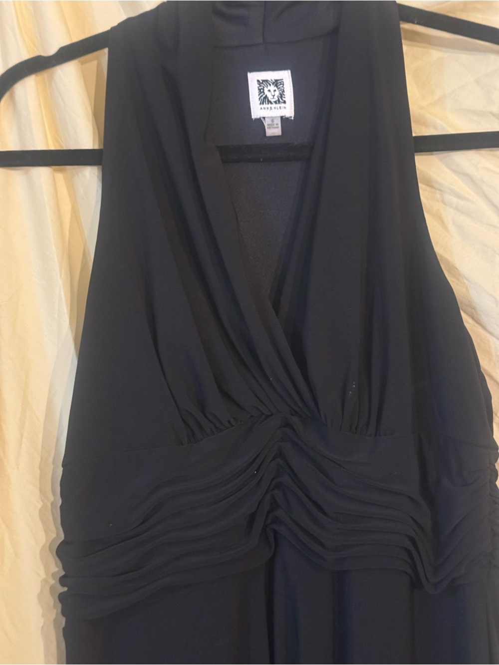 Anne Klein Black Plunging Halter Maxi Dress - Picture 3 of 5